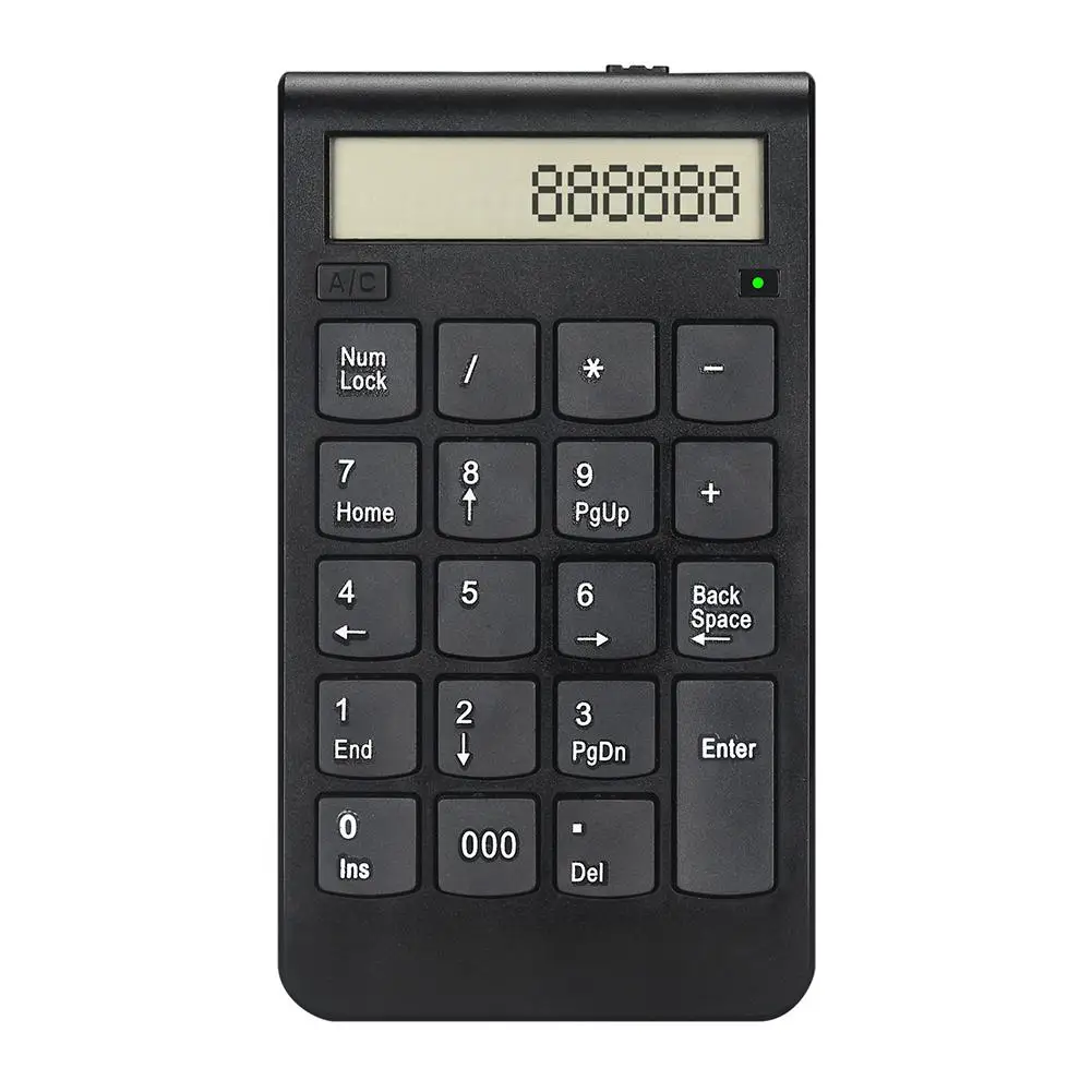 Wireless 2.4G Usb Number Keyboard/Calculator With Digital Display Rechargeable Mini 19 Keys Numeric Smart Keypad Office Supplies
Wireless 2.4G Usb Number Keyboard/Calculator With Digital Display Rechargeable Mini 19 Keys Numeric Smart Keypad Office Supplies