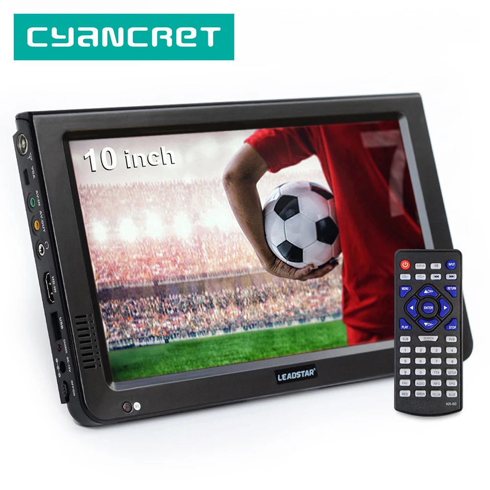 

LEADSTAR 10-дюймовый HD портативный TV DVB-T2 ATSC ISDB-T tdt цифровой и аналоговый мини маленький автомобильный Телевизор с поддержкой USB SD MP4 H.265 AC3