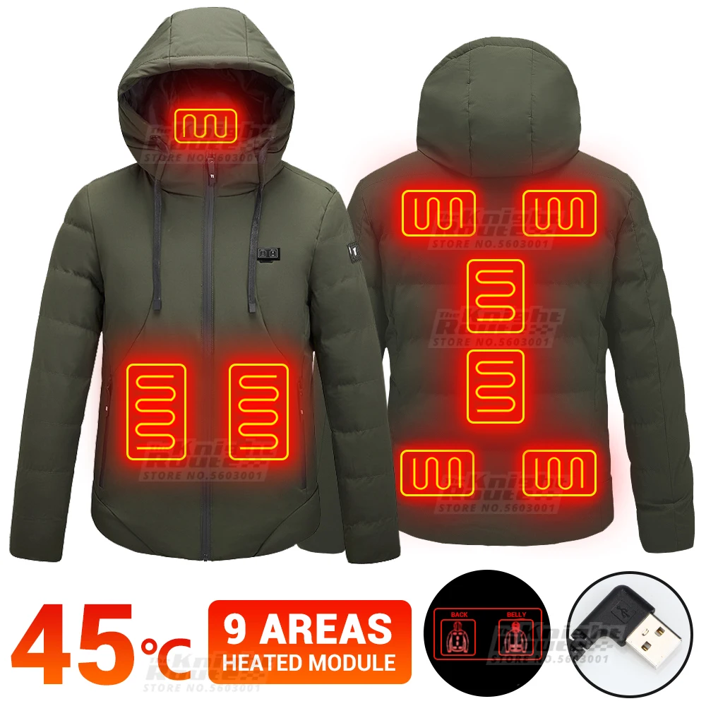 9 Area Winter Heated Jacket Men USB Electric Heated Vest Motorbike Warm Coat Moto Hunting Clothing Ski Down Motorcycle Jacket
9 Area Winter Heated Jacket Men USB Electric Heated Vest Motorbike Warm Coat Moto Hunting Clothing Ski Down Motorcycle Jacket