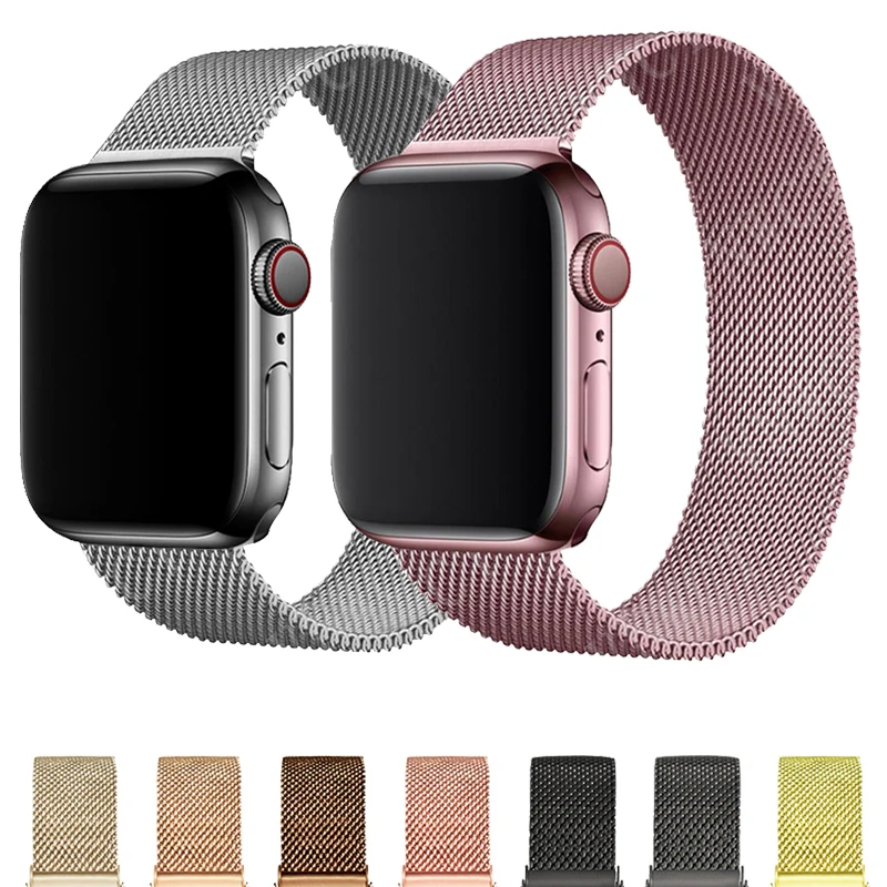 Ремешок магнитный для Apple watch Band 44 мм 40 45 41 42 38 браслет из нержавеющей стали iWatch Series