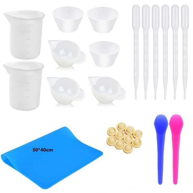 Silicone Resin Tool Kit Nonstick Silicone Mat 100ml Measuring Cups Mix Cups Tool Dropshipping
Silicone Resin Tool Kit Nonstick Silicone Mat 100ml Measuring Cups Mix Cups Tool Dropshipping
