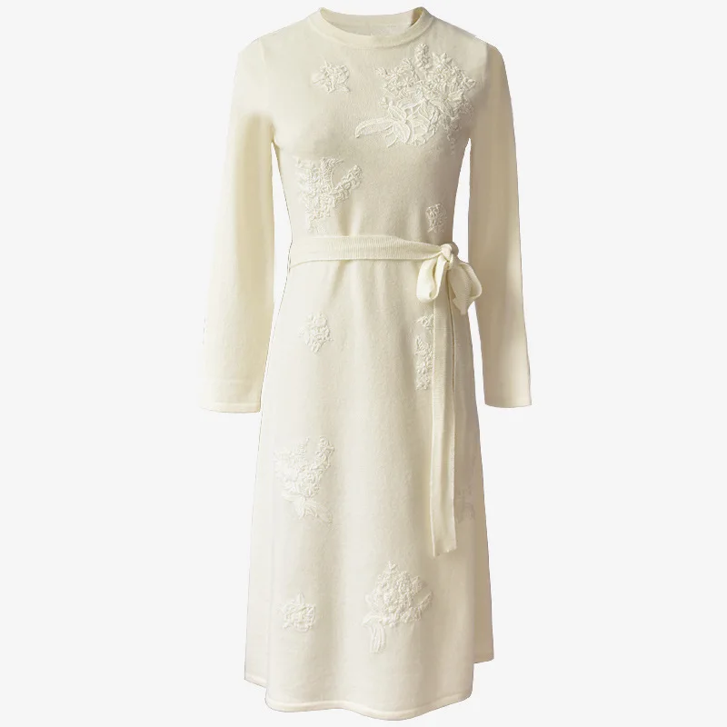 New A word put cashmere dress lace embroidery embroidered cashmere knitting dress female long in the render
New A word put cashmere dress lace embroidery embroidered cashmere knitting dress female long in the render