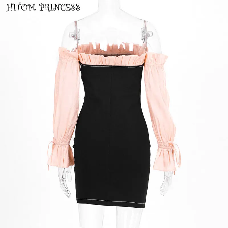 HITOM PRINCESS Elegant Ruffles Off Shoulder Bodycon Party Women Dress Patchwork Puff Sleeve Sexy Mini Dresses Streetwear Vestido
HITOM PRINCESS Elegant Ruffles Off Shoulder Bodycon Party Women Dress Patchwork Puff Sleeve Sexy Mini Dresses Streetwear Vestido