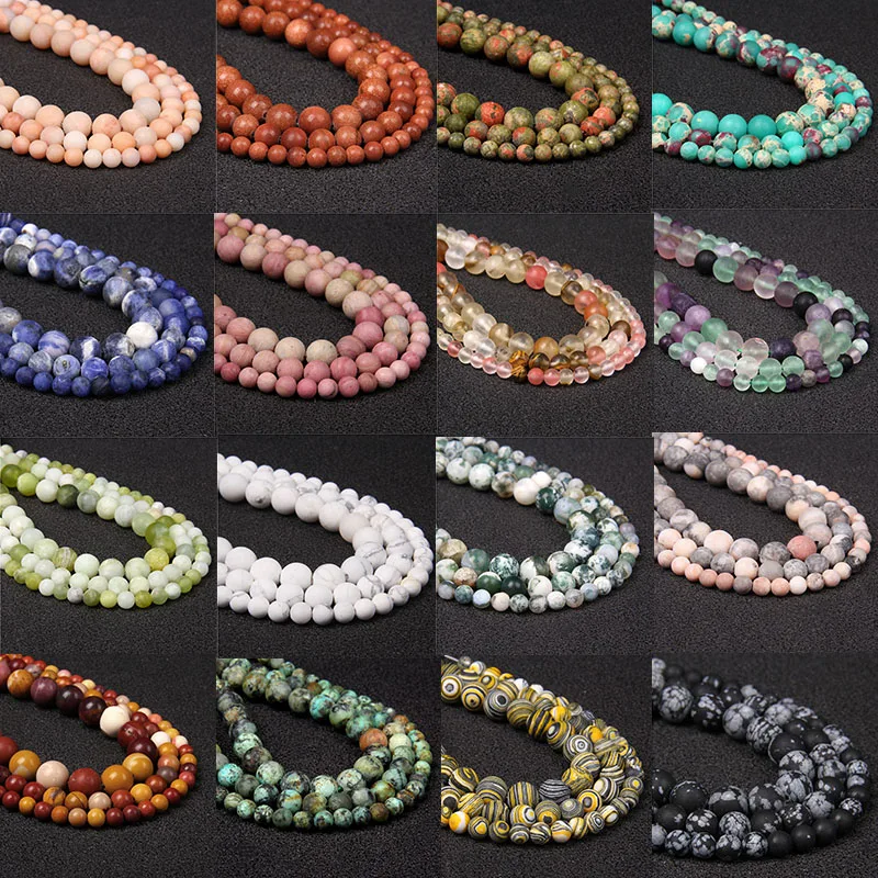 44 types Gems Matte Natural Stone Beads For Jewelry Making 4-12 mm Jaspe Agates Round Loose Beads DIY Bracelets Necklaces 15"
44 types Gems Matte Natural Stone Beads For Jewelry Making 4-12 mm Jaspe Agates Round Loose Beads DIY Bracelets Necklaces 15"