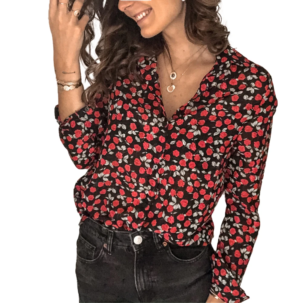 2020 New Women Floral Dot Printed Shirt Outwear Tops Long Sleeve Tunic Blouses Tops Summer Hot V-neck Buttons Shirt Blouse
2020 New Women Floral Dot Printed Shirt Outwear Tops Long Sleeve Tunic Blouses Tops Summer Hot V-neck Buttons Shirt Blouse
