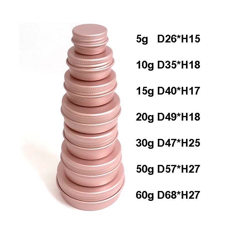 20pcs 5g 10g 15g 30g 50g 60g Rose Gold Aluminium Tin Jar Sample Container Cosmetic Pots For Lip Balm Art Cream Makeup Storage
20pcs 5g 10g 15g 30g 50g 60g Rose Gold Aluminium Tin Jar Sample Container Cosmetic Pots For Lip Balm Art Cream Makeup Storage