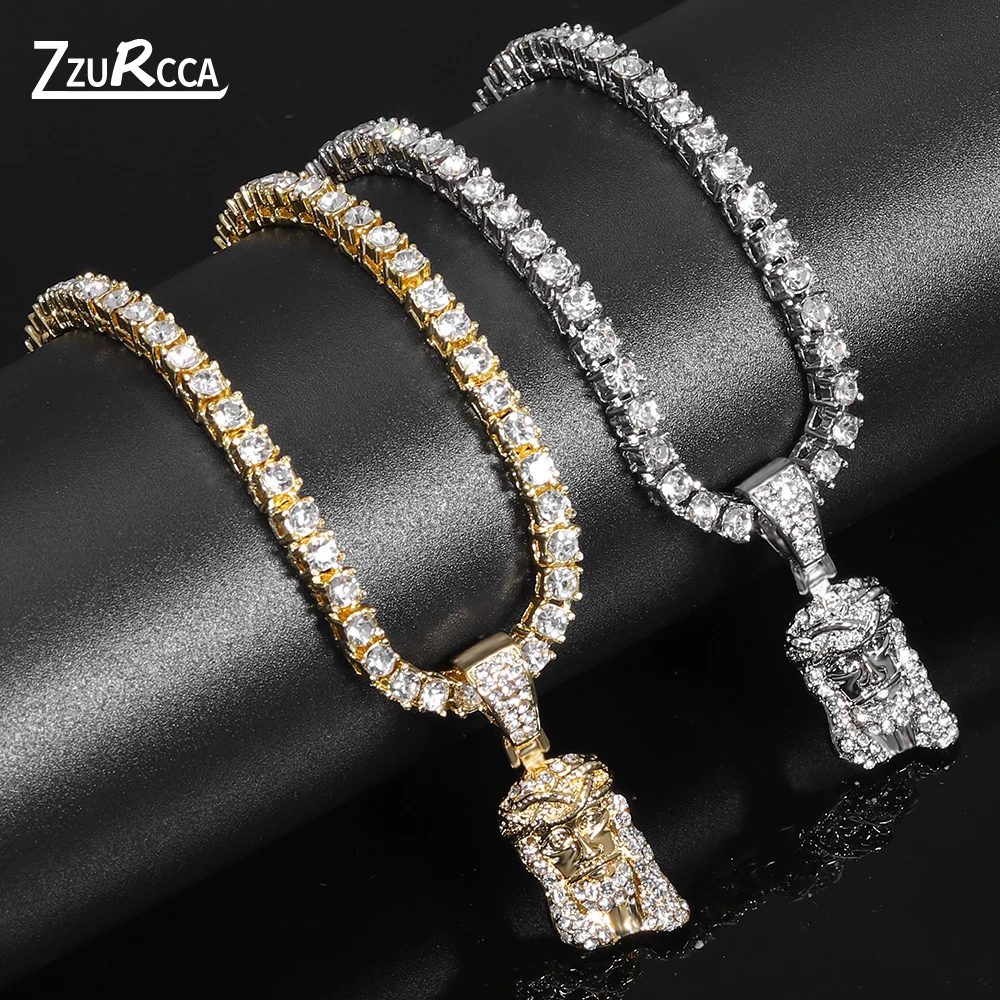 New Jesus Head Pendant Necklace with Bling Rhinestone Cuban Link Chain Men Women Necklace Charm Jewelry Accessory
New Jesus Head Pendant Necklace with Bling Rhinestone Cuban Link Chain Men Women Necklace Charm Jewelry Accessory