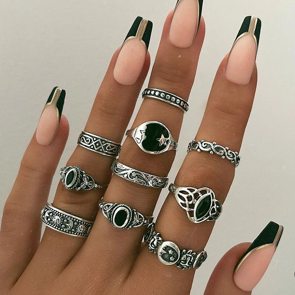 FAMSHIN Boho Vintage Black Star Moon Wedding Ring Set For Women Opal Crystal Engagement Ring 2022 Bohemian Jewelry Gift
FAMSHIN Boho Vintage Black Star Moon Wedding Ring Set For Women Opal Crystal Engagement Ring 2022 Bohemian Jewelry Gift