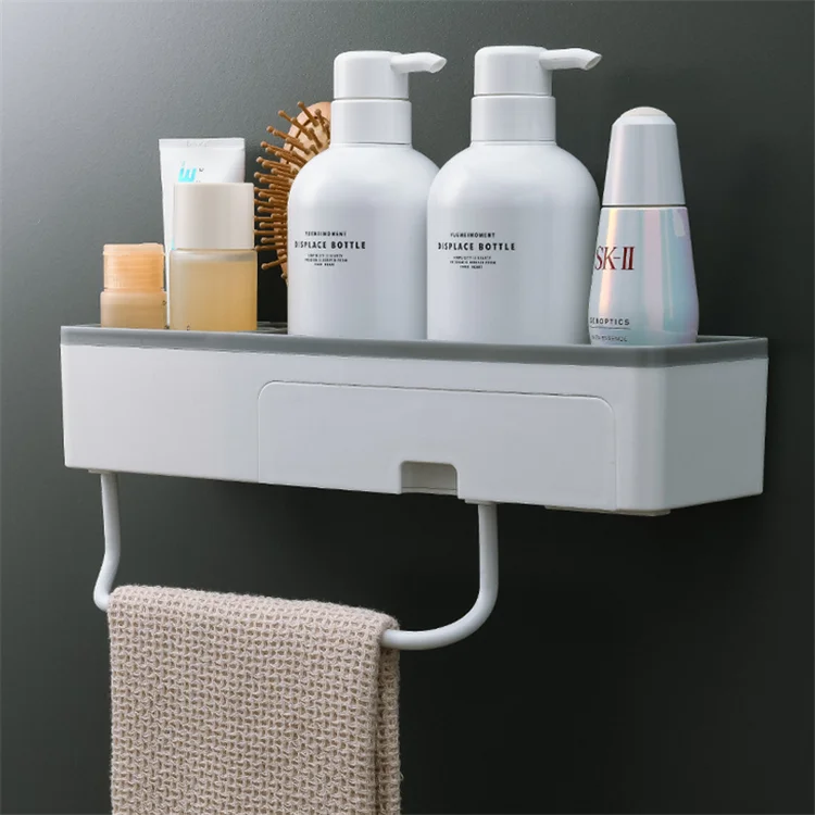 Wall Mounted Bathroom Storage Rack Towel Hanger with Drawer Shampoo Holder Shelf Adhesive Shelf Organizer
Wall Mounted Bathroom Storage Rack Towel Hanger with Drawer Shampoo Holder Shelf Adhesive Shelf Organizer