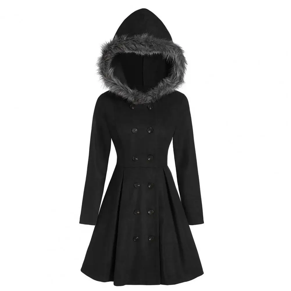 Large Hem Double Breasted Women Coat Autumn Winter Clothes Women Jacket Plush Hooded Solid Color Elegant Coat Outerwear
Large Hem Double Breasted Women Coat Autumn Winter Clothes Women Jacket Plush Hooded Solid Color Elegant Coat Outerwear