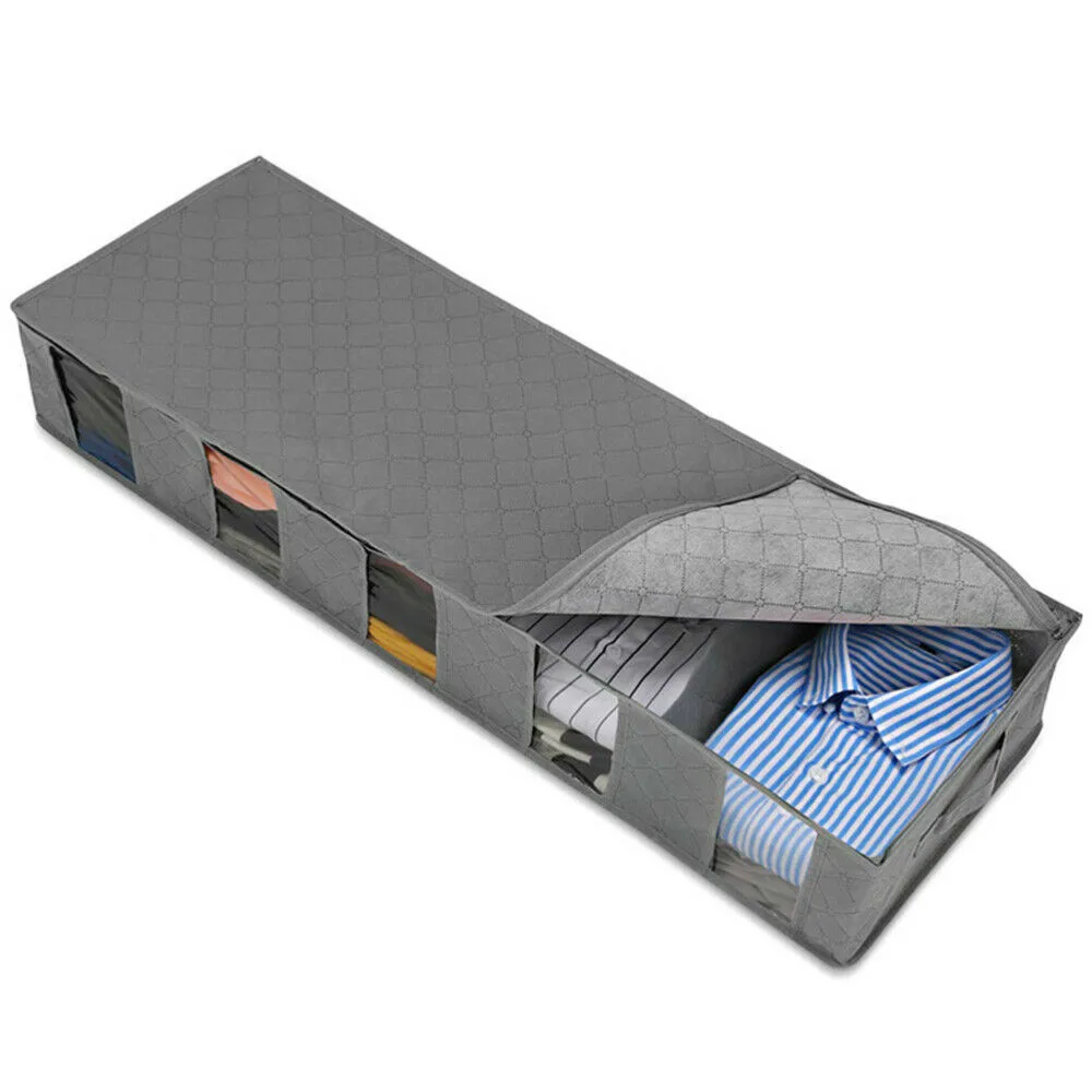 2pcs Large Capacity Under Bed Storage Bag Box 5 Compartments Clothes Organizer 97x33x15cm
2pcs Large Capacity Under Bed Storage Bag Box 5 Compartments Clothes Organizer 97x33x15cm