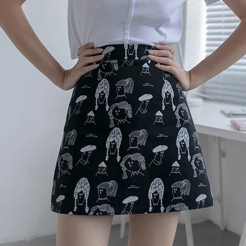 ETOSELL Women Short Skirt Women Korean Cartoon Printed High-waisted Skirts Thin And Hip Mini Skirts
ETOSELL Women Short Skirt Women Korean Cartoon Printed High-waisted Skirts Thin And Hip Mini Skirts