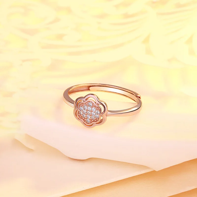 S925 Sterling Silver Ring Sweet Flower Rose Gold Zirconia Rings Simple Fashion Plum Blossom Trendy Finger Ring Jewelry for Women
S925 Sterling Silver Ring Sweet Flower Rose Gold Zirconia Rings Simple Fashion Plum Blossom Trendy Finger Ring Jewelry for Women