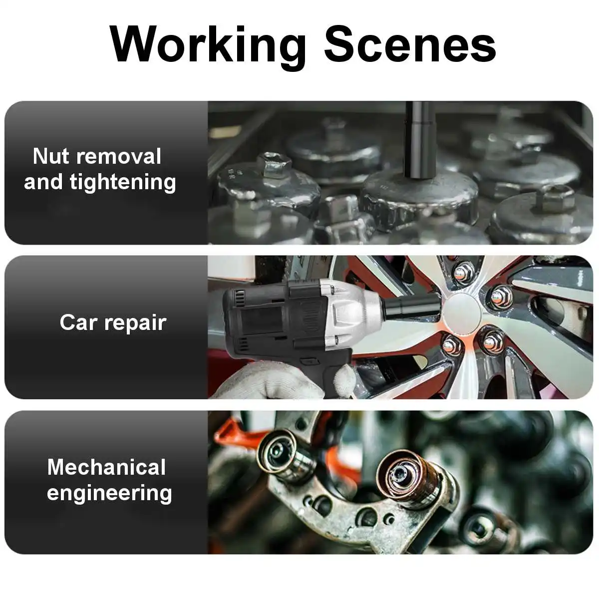 520N.m Cordless Brushless Impact Wrench Electric Screwdriver Stepless Speed Change Switch Adapted To 18V Makita Battery
520N.m Cordless Brushless Impact Wrench Electric Screwdriver Stepless Speed Change Switch Adapted To 18V Makita Battery