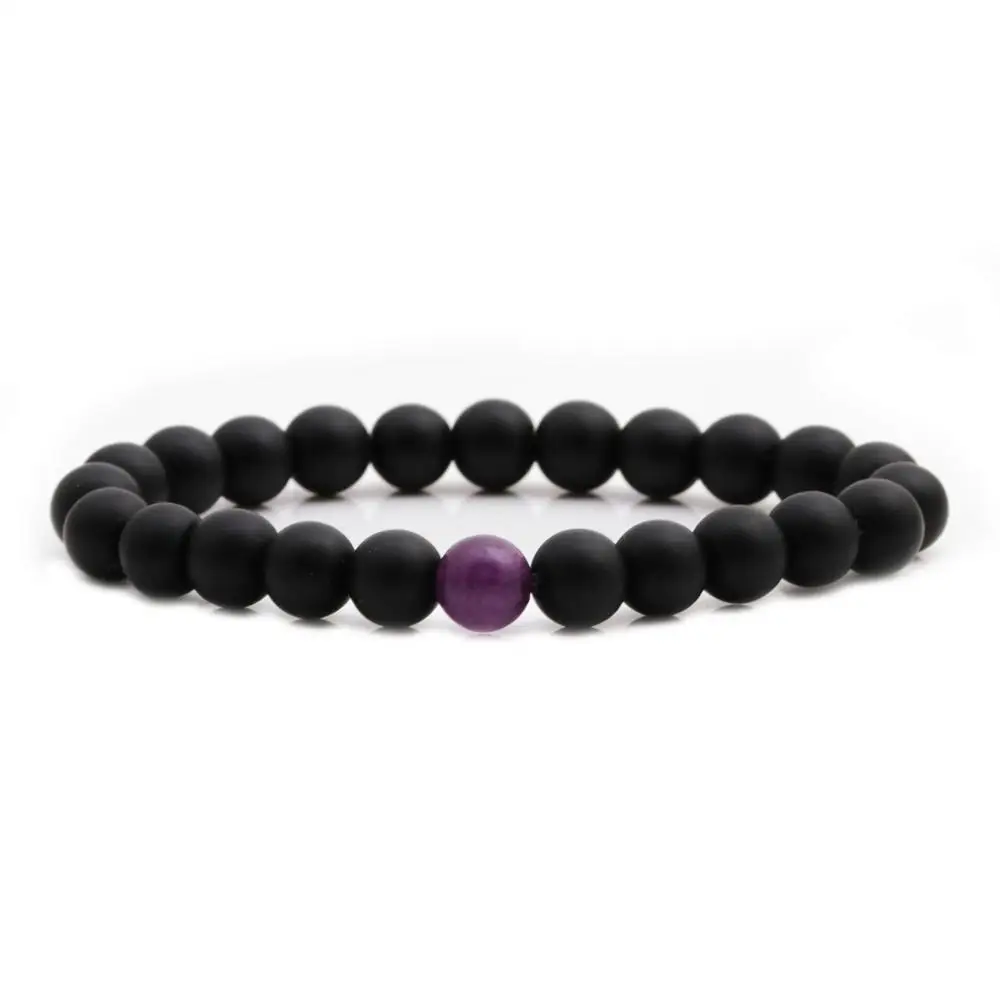Trendy Charm Couple Bracelets 8mm Matte Black purple stone Beads Bracelet for Women&Men Handmade fashion Jewelry Pulseras gift
Trendy Charm Couple Bracelets 8mm Matte Black purple stone Beads Bracelet for Women&Men Handmade fashion Jewelry Pulseras gift