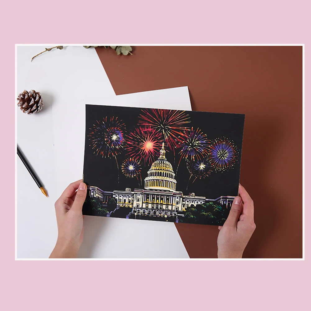 4pcs Scraping Painting Toy City Night View Colorful Scratch Art Paper Set Paper Drawing Toys For Kids Brithday Gifts
4pcs Scraping Painting Toy City Night View Colorful Scratch Art Paper Set Paper Drawing Toys For Kids Brithday Gifts