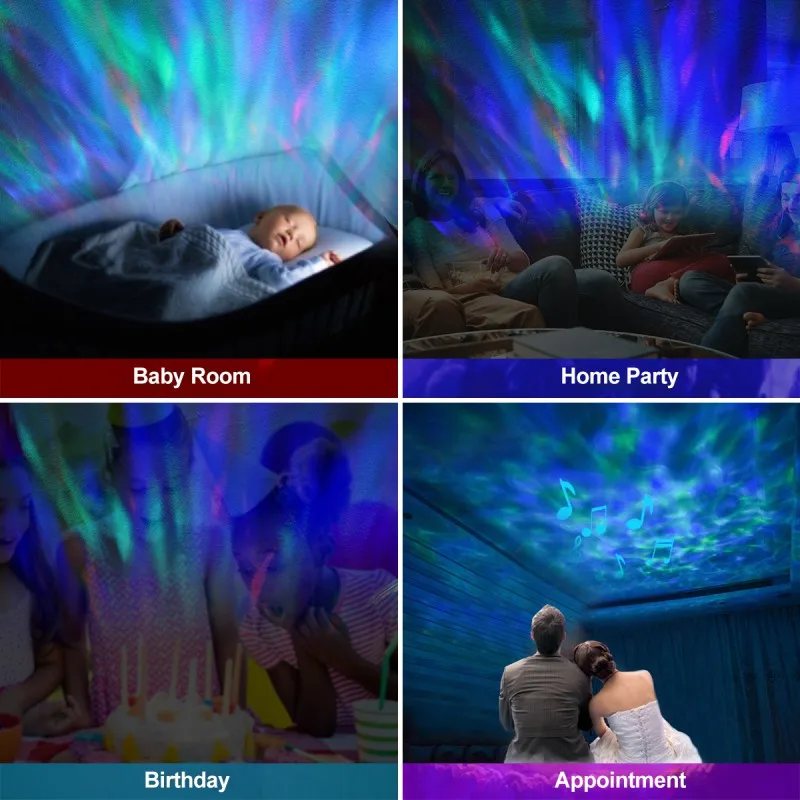 Lucky Stone Ocean Wave Projector 12 LED 8 Colors Changing Remote Control Night Light Projector With Built-in Music Player
Lucky Stone Ocean Wave Projector 12 LED 8 Colors Changing Remote Control Night Light Projector With Built-in Music Player