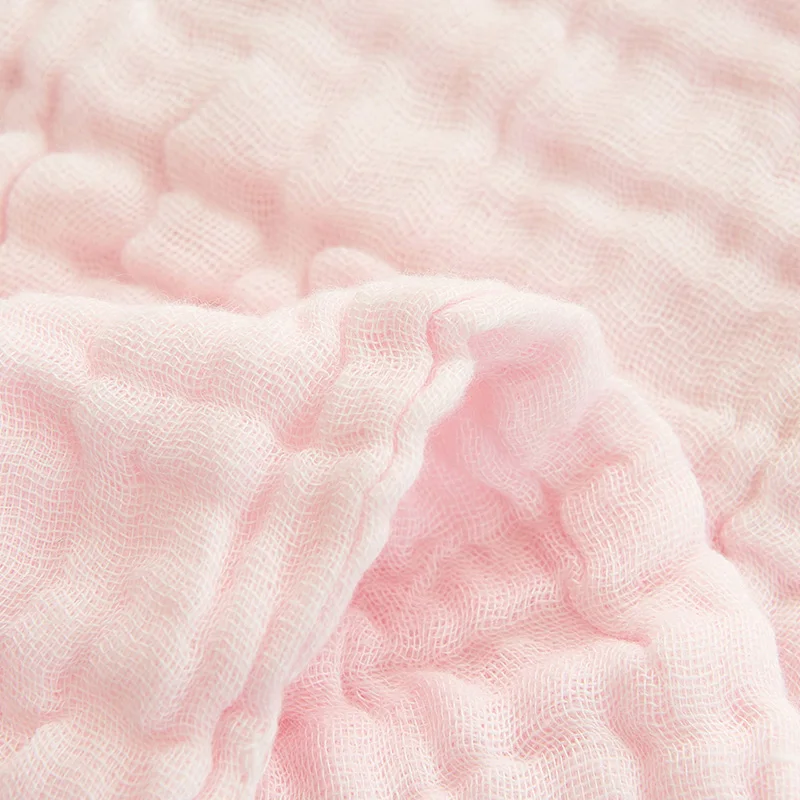 Розовое газовое одеяло 100% хлопок мягкое детское покрывало для детей Однотонное