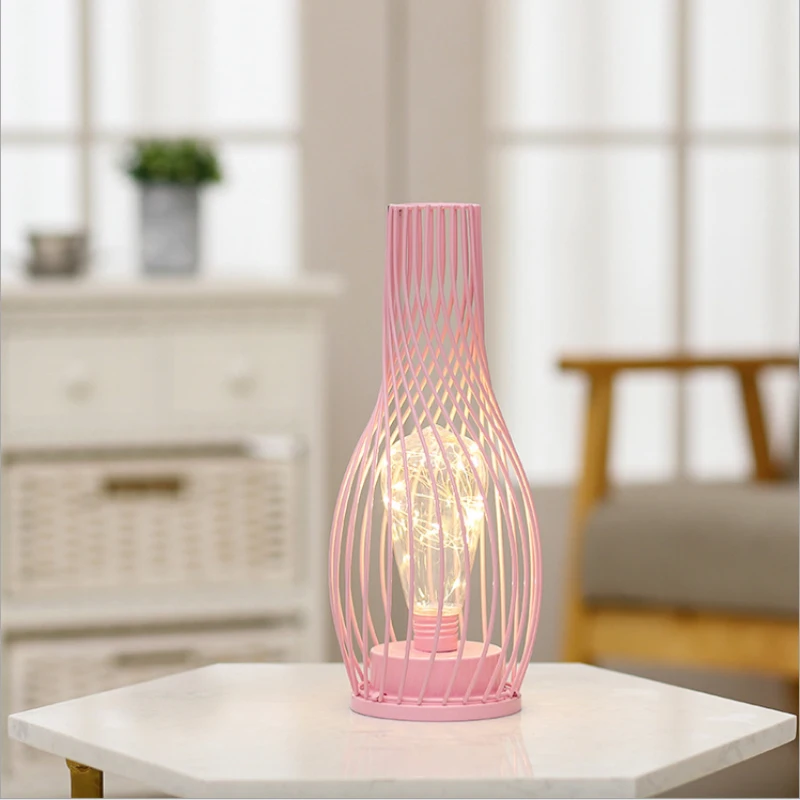 Wrought Iron Led Night Light Battery Vase Decoration for Home Atmosphere Table Lamp Living Room Lighting Kids Night Lamp Pink
Wrought Iron Led Night Light Battery Vase Decoration for Home Atmosphere Table Lamp Living Room Lighting Kids Night Lamp Pink