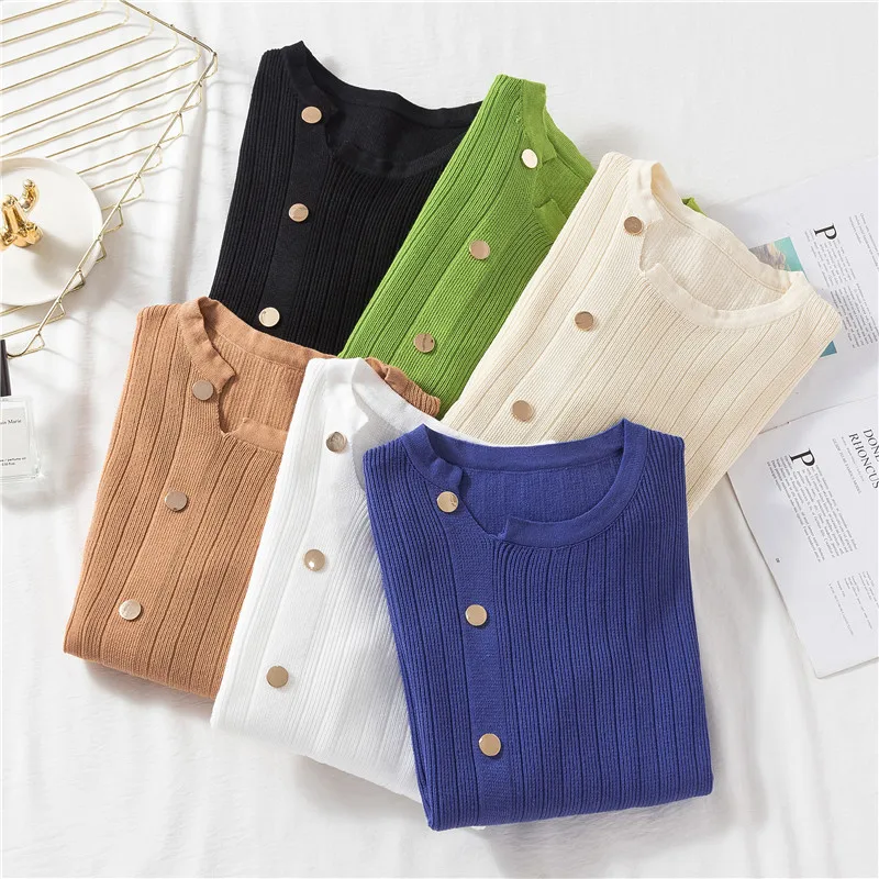 Low Neck Sweater Women's New Slim Fit Women's Long Sleeve Short Knitted Top In Spring
Low Neck Sweater Women's New Slim Fit Women's Long Sleeve Short Knitted Top In Spring