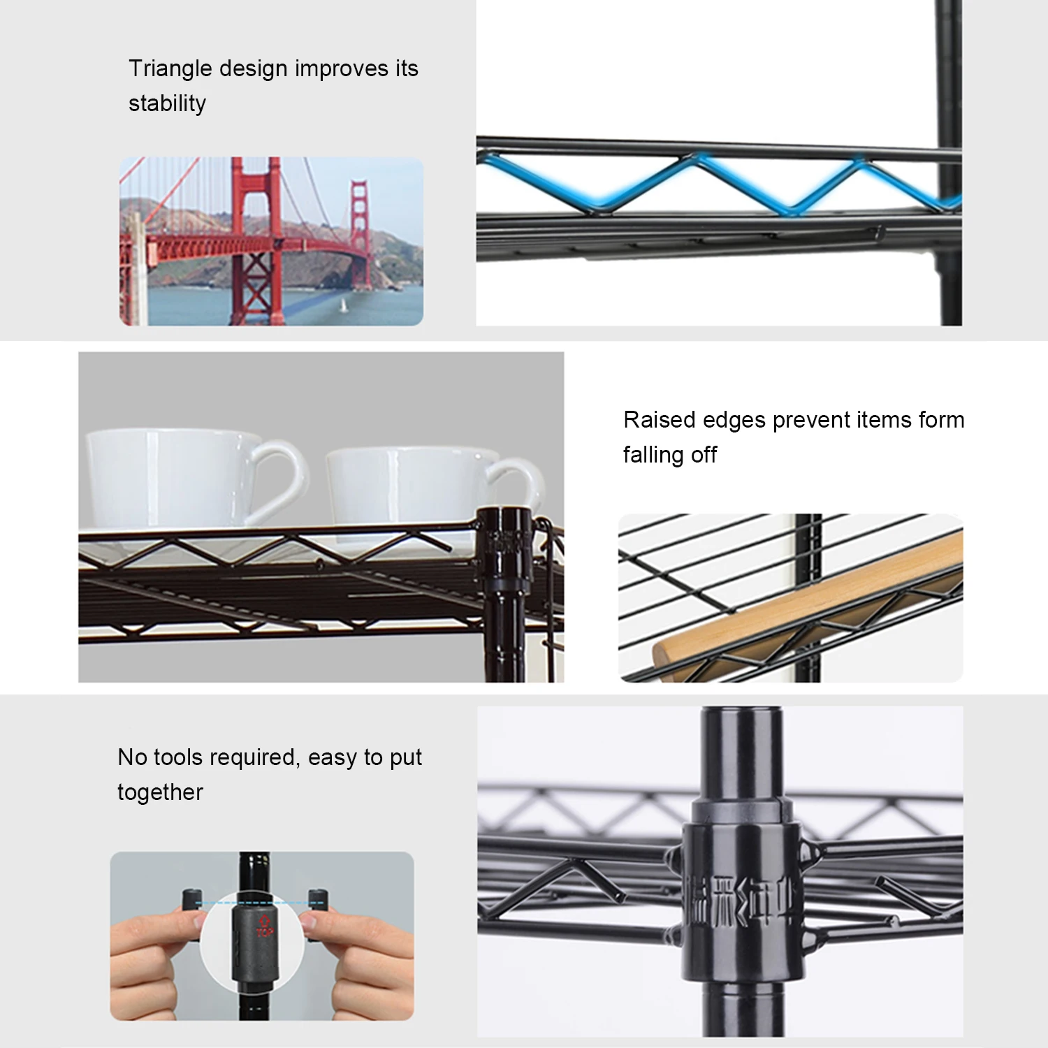 5 Tier Wire Shelves Heavy Duty Adjustable Kitchen Storage Wire Shelf Shelving Rack Microwave Stand with 4 Hooks Leveling Feet
5 Tier Wire Shelves Heavy Duty Adjustable Kitchen Storage Wire Shelf Shelving Rack Microwave Stand with 4 Hooks Leveling Feet