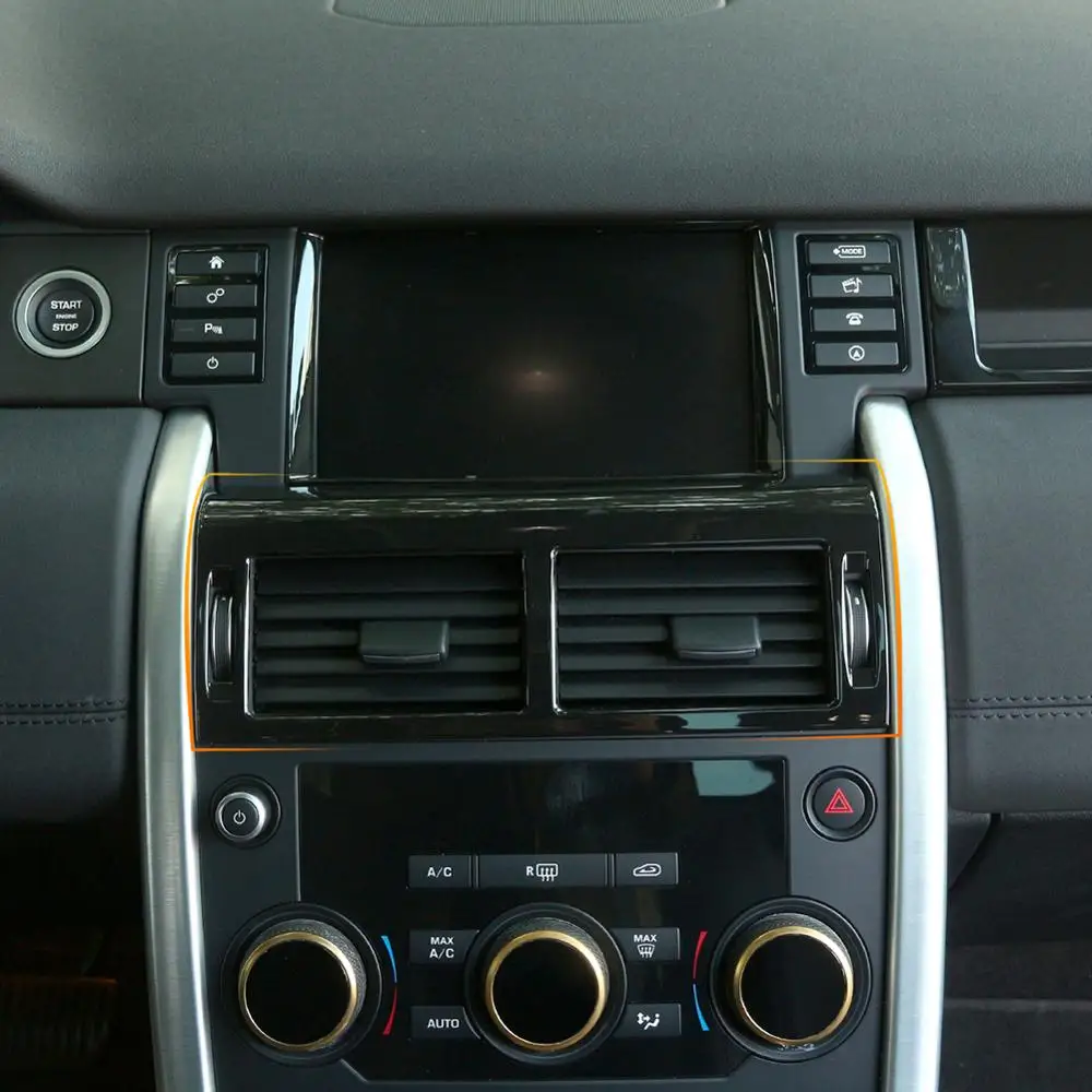 

Наклейки на решетку вентиляционного отверстия автомобильной центральной консоли из черного АБС-пластика для Land Rover Discovery Sport 2015-2019, аксессуары для интерьера