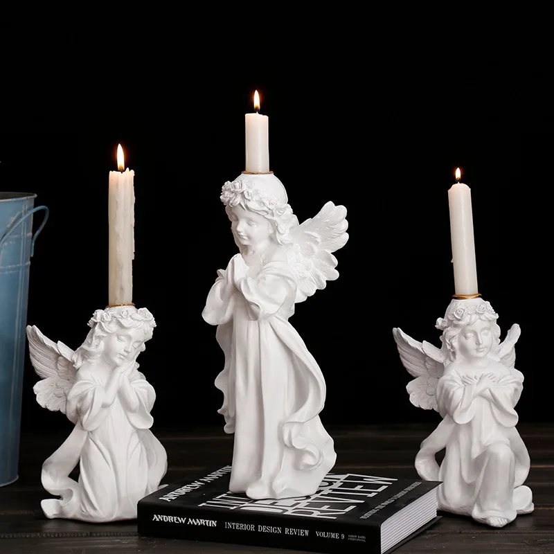 European Retro Do Old White Angel Candlestick American Plaster Figure Statue Candlestick Gift
European Retro Do Old White Angel Candlestick American Plaster Figure Statue Candlestick Gift