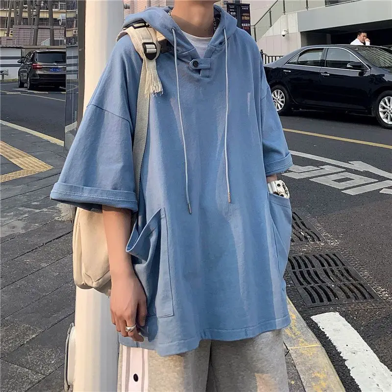 Japanese Lazy Style Hoodies Men's Big Pocket Hooded Short-sleeved Tops for Men Women Loose Couples Jackets Summer Sweatshirt
Japanese Lazy Style Hoodies Men's Big Pocket Hooded Short-sleeved Tops for Men Women Loose Couples Jackets Summer Sweatshirt
