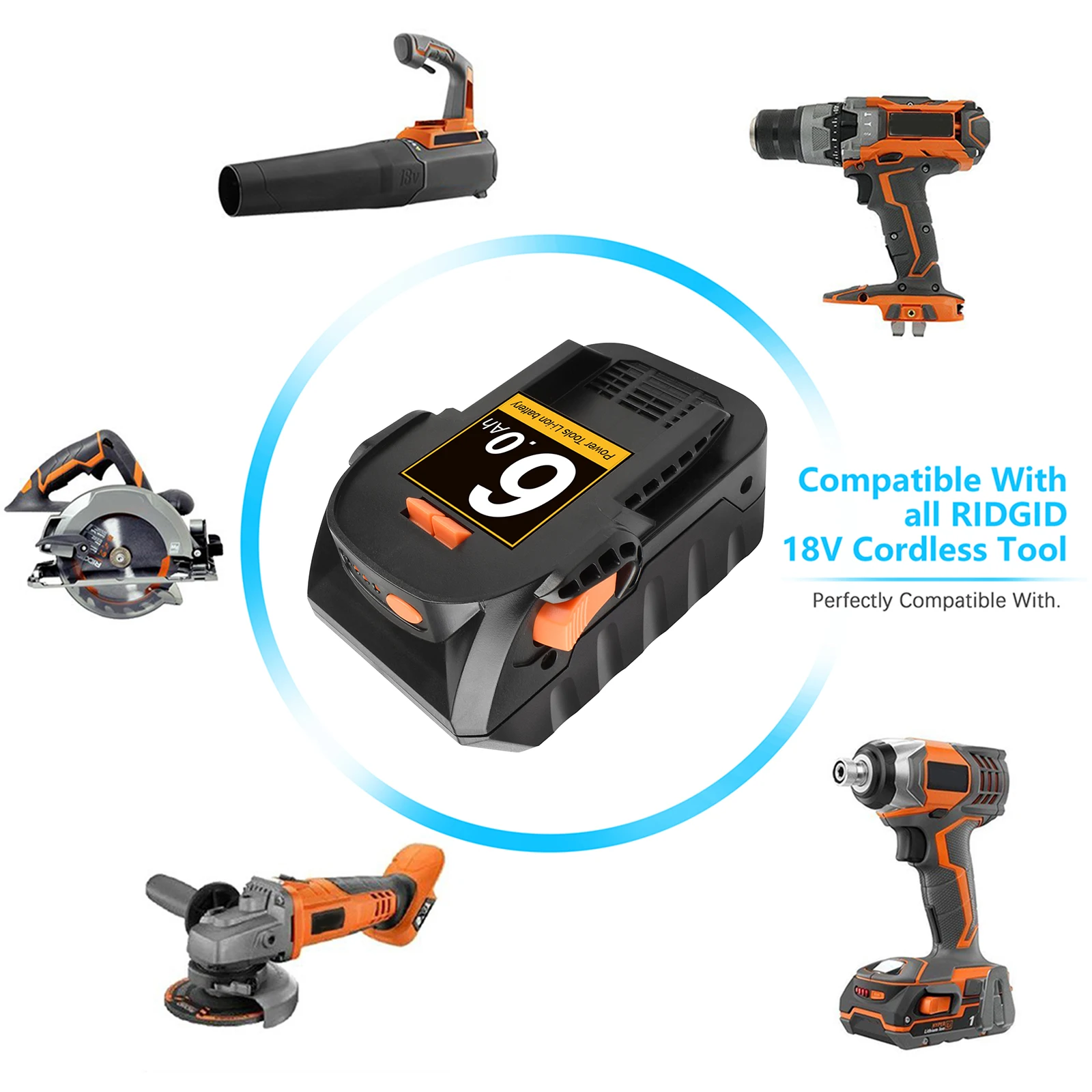 Литий-ионный аккумулятор Turpow 6000 мАч 18 в для RIDGID R840083 R840085 R840086 R840087 аккумуляторная