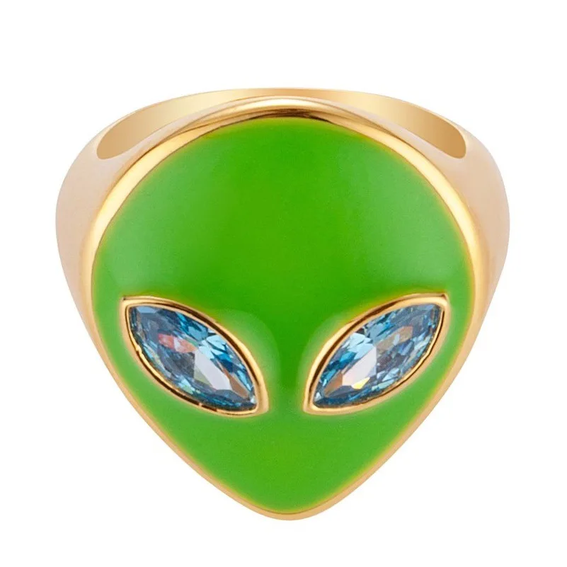 Unique Design Alien Head Rings Funny Design Women's Finger Jewelry Different Colors Party Rings Decoration Girl's Gifts
Unique Design Alien Head Rings Funny Design Women's Finger Jewelry Different Colors Party Rings Decoration Girl's Gifts