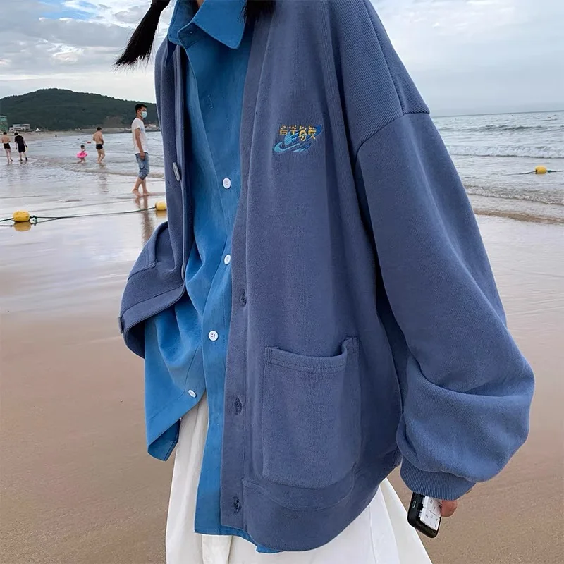 Embroidery Knitted Cardigan Womens Spring Autumn 2021 Long Sleeve Tops With Pocket V Neck Female Cardigan Ribbed Loose Stylish
Embroidery Knitted Cardigan Womens Spring Autumn 2021 Long Sleeve Tops With Pocket V Neck Female Cardigan Ribbed Loose Stylish