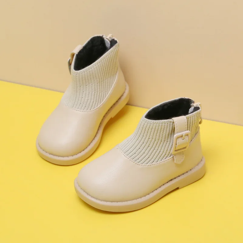 Winter New Baby Girls Leather Shoes Cashmere Short Boots 1-3 Years Old Princess Cotton-padded Shoes Brown Black Biege Color
Winter New Baby Girls Leather Shoes Cashmere Short Boots 1-3 Years Old Princess Cotton-padded Shoes Brown Black Biege Color