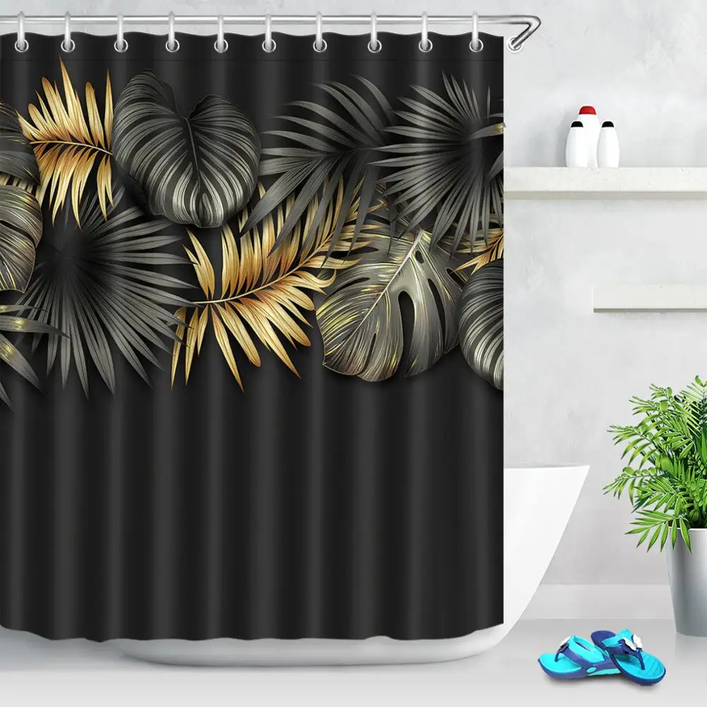 Any Size Pretty Yellow Black Gold Long Palm Leaf Shower Curtain Liner Hooks Sets Bathroom Waterproof Fabric For Bathtub Decor
Any Size Pretty Yellow Black Gold Long Palm Leaf Shower Curtain Liner Hooks Sets Bathroom Waterproof Fabric For Bathtub Decor