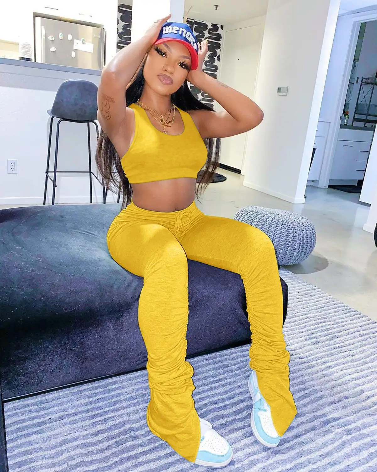 casual stacked leggings stacked sweatpants Women summer Two Piece Set split Pants Stacked Joggers Bell Bottom Pants
casual stacked leggings stacked sweatpants Women summer Two Piece Set split Pants Stacked Joggers Bell Bottom Pants
