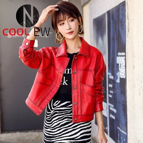 PTSLAN 2021 Women's Genuine Leather Jacket Female Real Natural Original Lambskin Jackets Coat Good Quality P5268
PTSLAN 2021 Women's Genuine Leather Jacket Female Real Natural Original Lambskin Jackets Coat Good Quality P5268