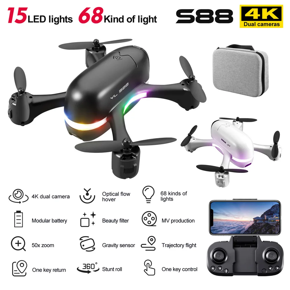 S88 Mini Drone WiFi FPV Quadcopter Optical Flow Positioning Professional Foldable Helicopter Boy Toy Black No Camera
S88 Mini Drone WiFi FPV Quadcopter Optical Flow Positioning Professional Foldable Helicopter Boy Toy Black No Camera