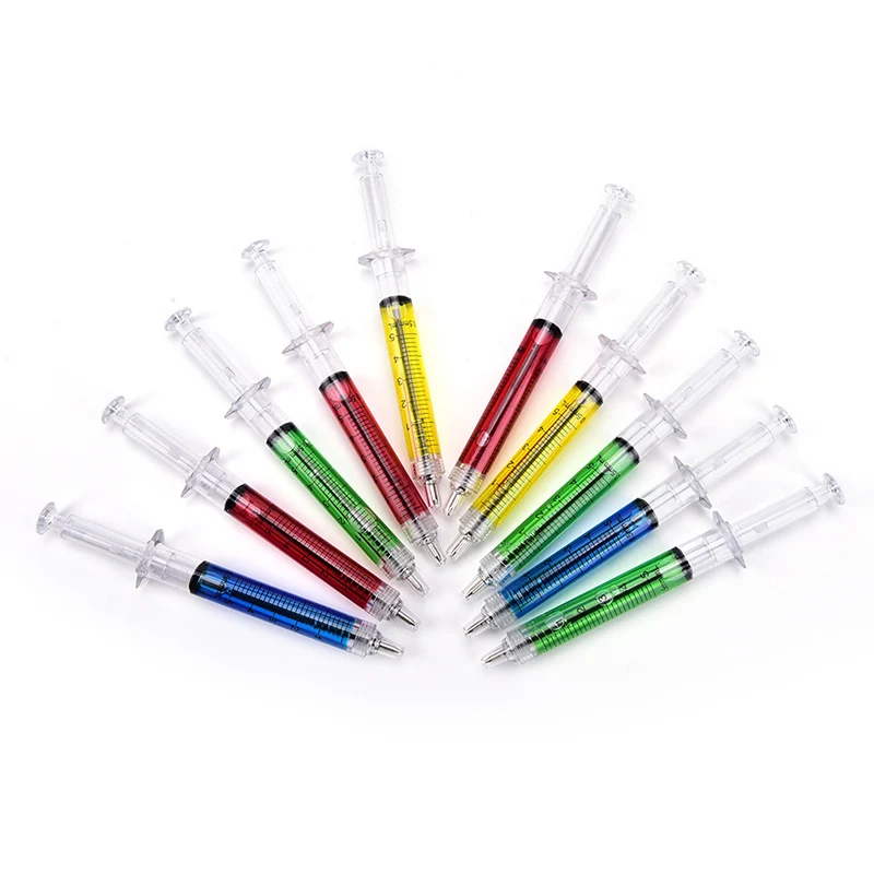 

10XSyringe Injection Shape Ballpen 10Pcs Doctor Nurse Gift Liquid Pen Ballpoint OFFICE SUPPLIES STUDENT KIDS SYRINGE