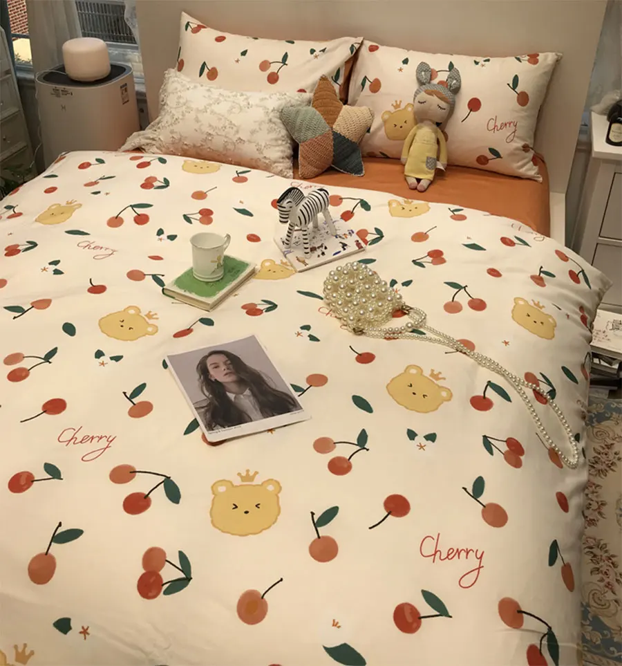 Cute cartton bear cherry bedding set kid,single double cotton twin full queen home textile bed sheet pillow case quilt cover
Cute cartton bear cherry bedding set kid,single double cotton twin full queen home textile bed sheet pillow case quilt cover