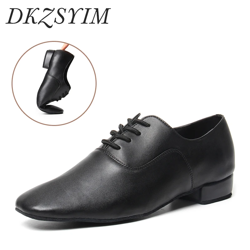

DKZSYIM Men Dance Shoes Latin Ballroom dance shoes Modern Indoor Shoes Men Tango Shoes Dance Sneaker For Boy heeled 2.5cm