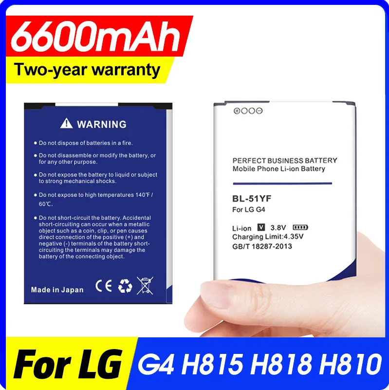 Аккумулятор для LG G4 H815 H818 H819 VS999 F500 F500S F500K F500L H811 V32 6600 мАч | Мобильные телефоны и