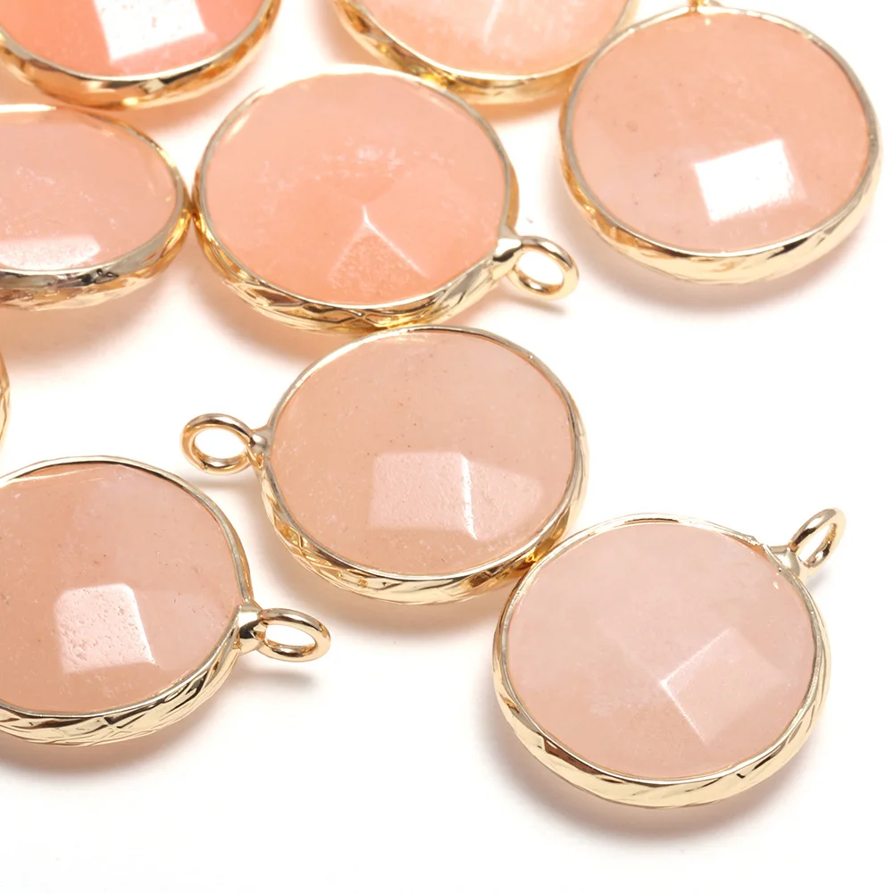 2pcs Natural Stone Faceted Round Shape Pink Aventurine Pendants Charms For Jewelry Making Necklaces Accessories Size 17x20mm 
2pcs Natural Stone Faceted Round Shape Pink Aventurine Pendants Charms For Jewelry Making Necklaces Accessories Size 17x20mm