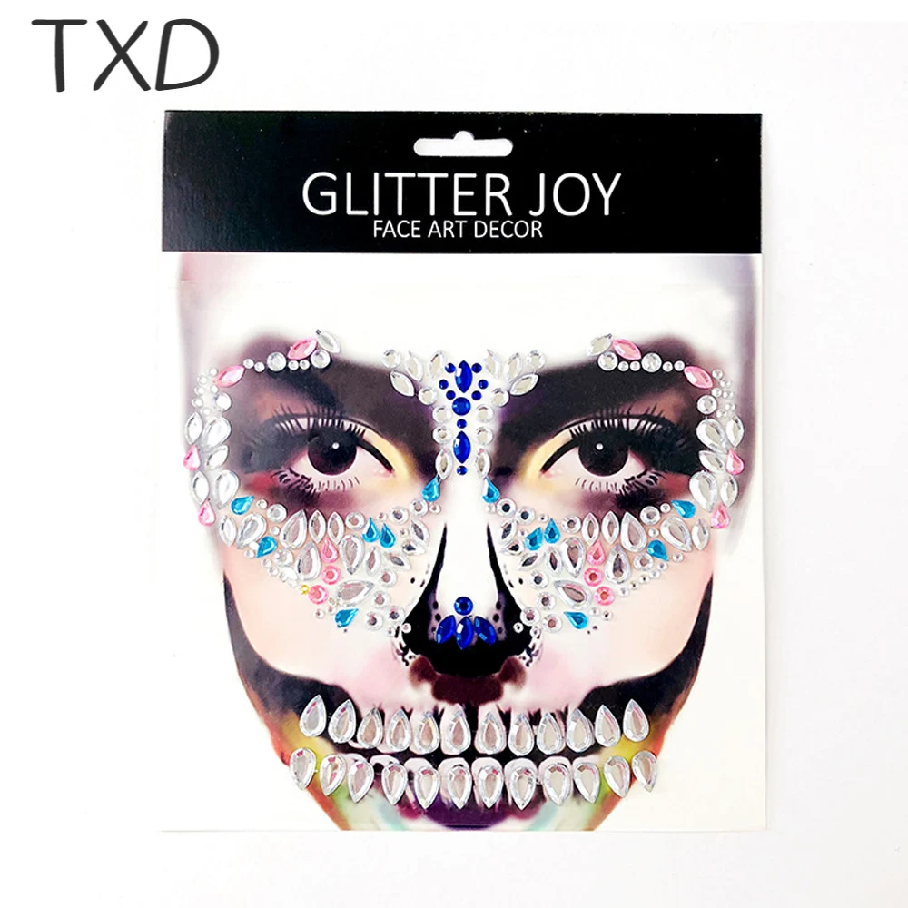 TXD Facial Horror Acrylic Rhinestone Tattoo Sticker Facial Tattoo Skull Face Dressup Halloween Temporary Tattoo Sticker
TXD Facial Horror Acrylic Rhinestone Tattoo Sticker Facial Tattoo Skull Face Dressup Halloween Temporary Tattoo Sticker