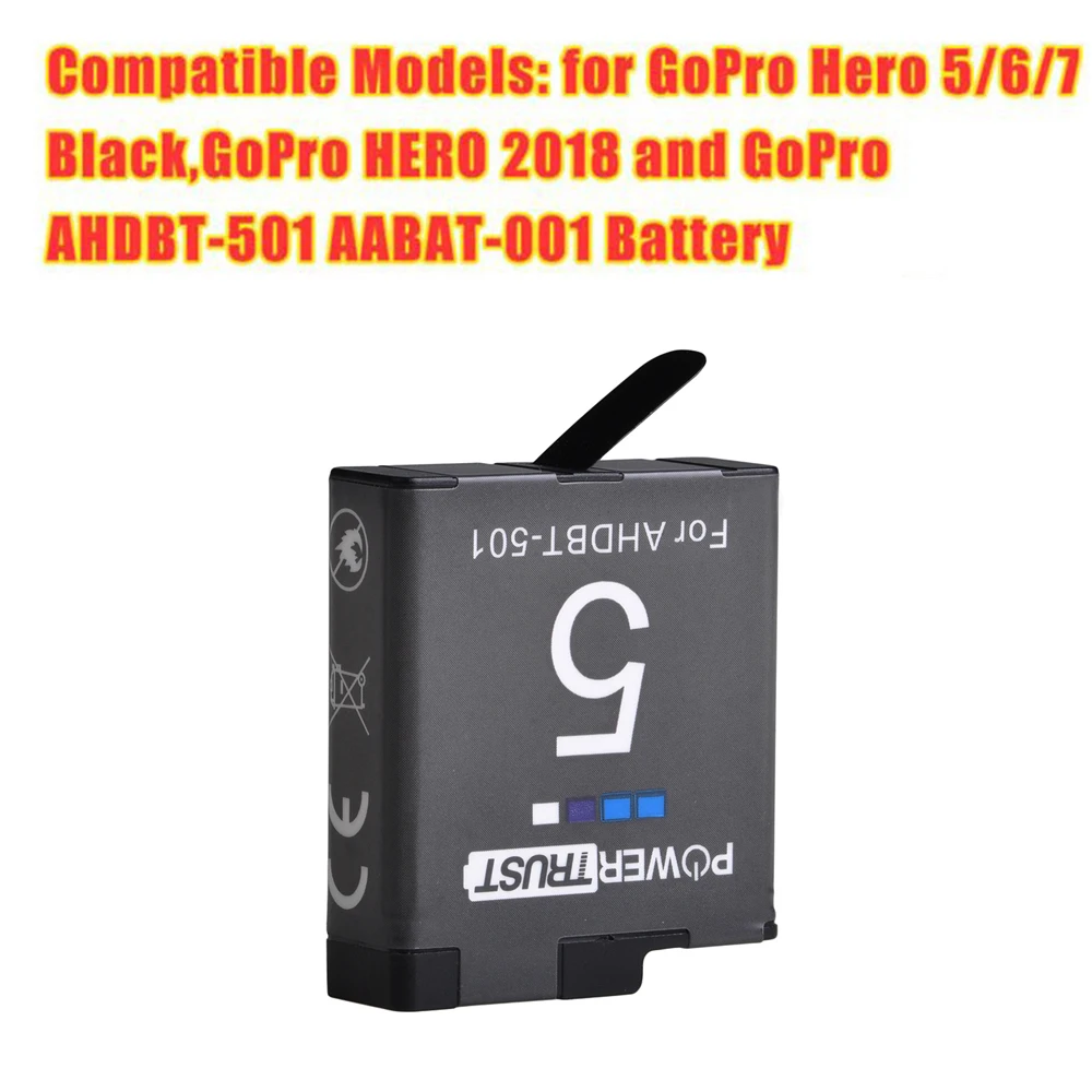Аккумулятор AHDBT501 для GoPro Hero 5 аккумулятор Black (2018) 6 7 черная камера Akku | Электроника