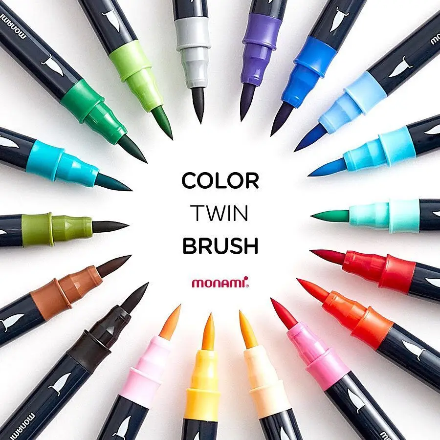 Monami Color Twin Brush Pen, Watercolor Art Home DIY Marker for Drawing Painting Doodle Calligraphy Liner School Gift F554
Monami Color Twin Brush Pen, Watercolor Art Home DIY Marker for Drawing Painting Doodle Calligraphy Liner School Gift F554