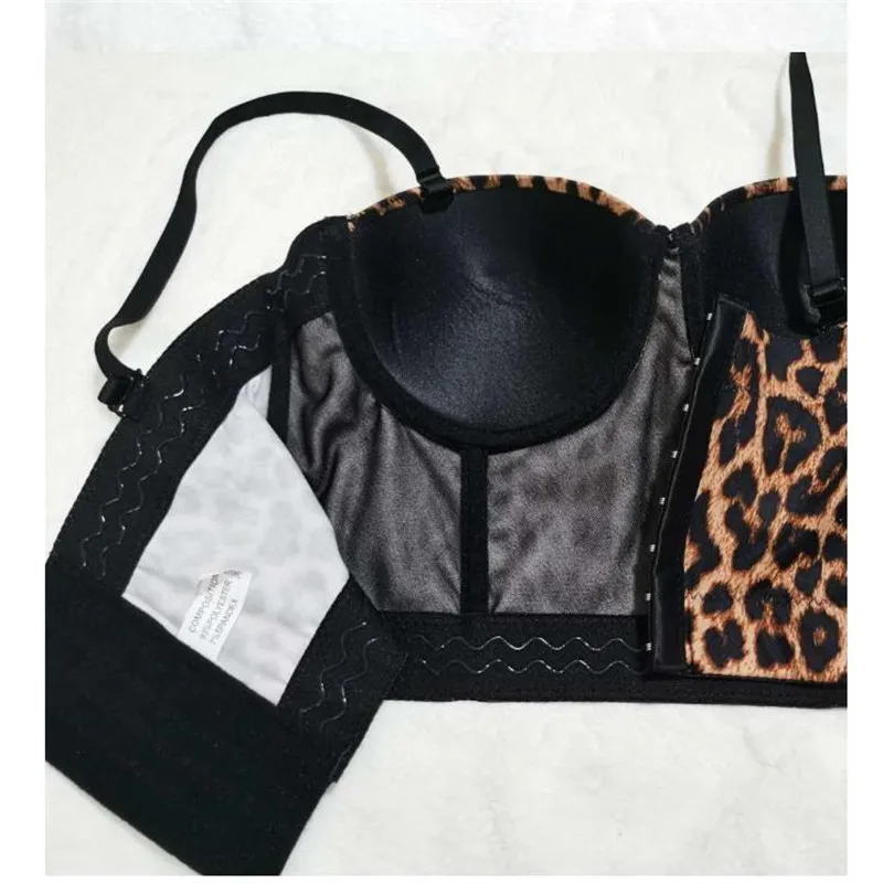 2020 New Women Camisole Top Leopard Printing Stretch Crop Top Bustier Bra Night Club Party Tank Tops Female Top With Steel Ring
2020 New Women Camisole Top Leopard Printing Stretch Crop Top Bustier Bra Night Club Party Tank Tops Female Top With Steel Ring