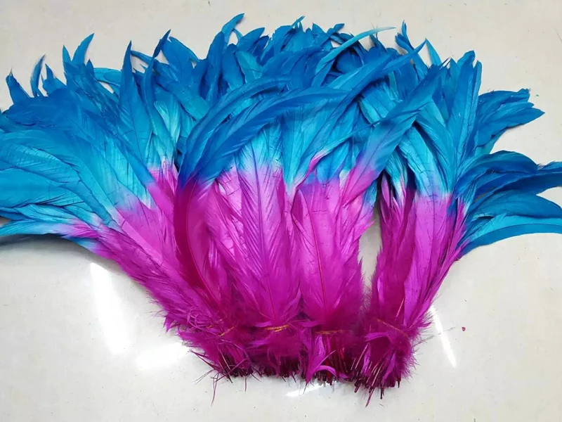 100Pcs/Lot! Rose+Turquoise Tone Coque Rooster Tail Feathers 22-30cm Long for DIY Accessories Showgirl Carnival Costume
100Pcs/Lot! Rose+Turquoise Tone Coque Rooster Tail Feathers 22-30cm Long for DIY Accessories Showgirl Carnival Costume