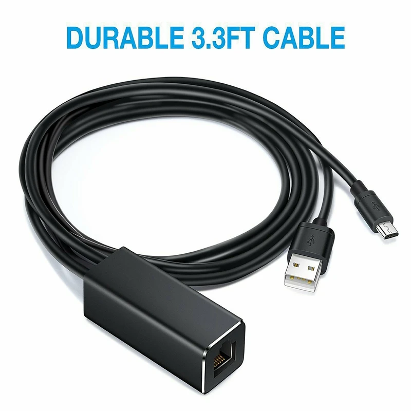 LAN Ethernet Adapter for Fire TV 3 or Stick GEN 2 USB2.0 to RJ45 10/100 Mbps Ethernet Adapter(1M)
LAN Ethernet Adapter for Fire TV 3 or Stick GEN 2 USB2.0 to RJ45 10/100 Mbps Ethernet Adapter(1M)