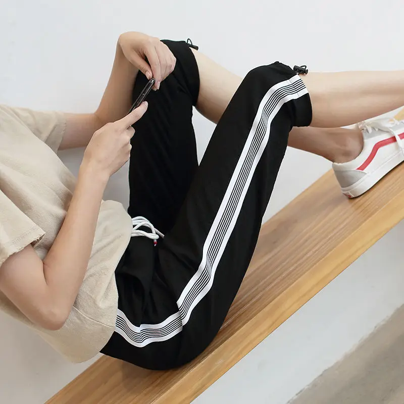 Women Pants Cropped Sports Pants Summer Loose Casual Women's Pants Cropped Pants Pantalones De Mujer
Women Pants Cropped Sports Pants Summer Loose Casual Women's Pants Cropped Pants Pantalones De Mujer