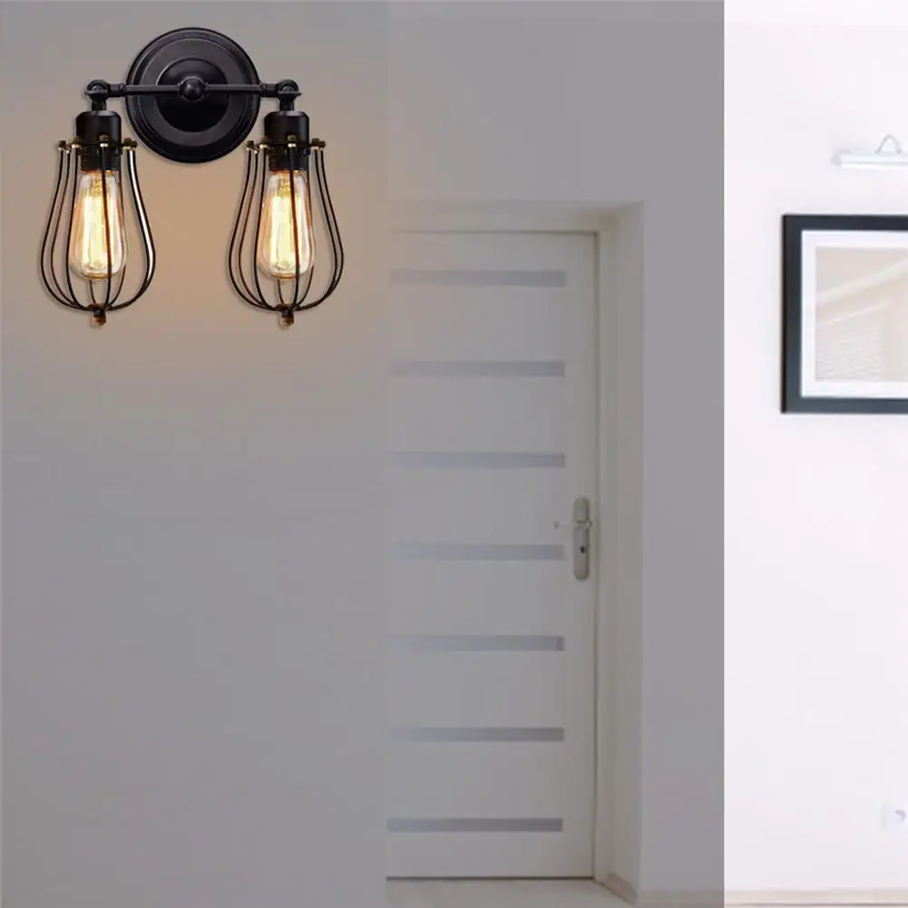 Industrial Vintage Style LED Double Wall Lamp Cage Adjustable Iron Wall Light Lampshade for Bedroom Aisle Light Stairs
Industrial Vintage Style LED Double Wall Lamp Cage Adjustable Iron Wall Light Lampshade for Bedroom Aisle Light Stairs