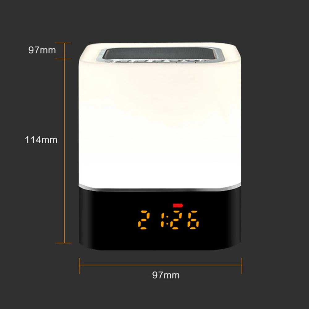 5 in 1 Dimmable LED Table Lamp With Bluetooth Speaker Alarm Clock Smart Touch Control RGB Bedside Lamp Built In 2200mAh Battery
5 in 1 Dimmable LED Table Lamp With Bluetooth Speaker Alarm Clock Smart Touch Control RGB Bedside Lamp Built In 2200mAh Battery